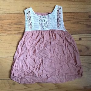 Peach tank top with lace top